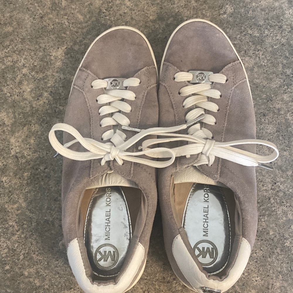 Grey suede michael kors sneakers